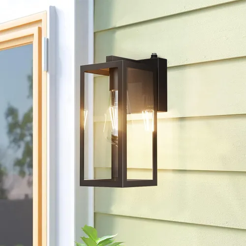 Miniatura 8 de Aipsun Farol de pared para exteriores con sensor de atardecer a amanecer, aplique de pared exterior negro, soporte de pared para exteriores