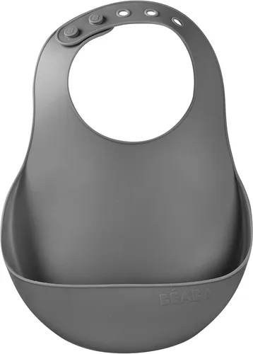 Beaba Babero de silicona para bebé, hecho con silicona suave y flexible, baberos para bebé con recogedor de alimentos para bebés, esenciales para la