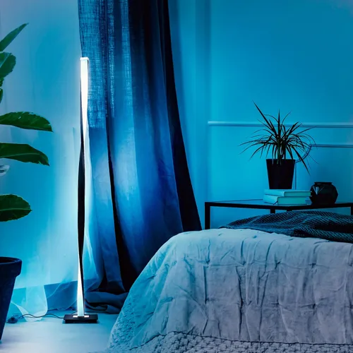 Miniatura 4 de Brightech Helix - Lámpara de pie LED moderna que cambia de color, lámpara de pie de 48 pulgadas de alto con gradiente de color RGB y poste