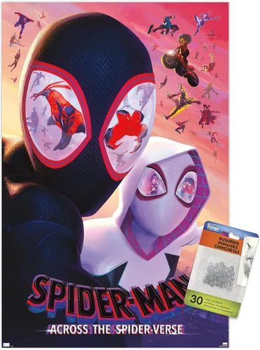 Trends International Marvel Spider-Man: Across The Spider-Verse - Póster de pared de una hoja de máscaras de 14.72 x 22.37 pulgadas, paquete de