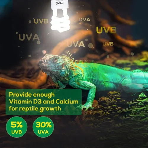 Miniatura 3 de Bombilla UVB para reptiles, 5.0 13 W UVB para reptiles, Hygger zoo UVA UVB para reptiles, bombilla UVB para reptiles reptiles, luz UVB para cangrejo