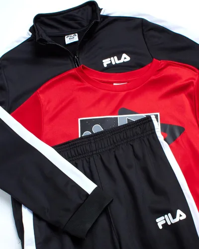 Miniatura 3 de Fila Conjunto deportivo deportivo para niños, sudadera de tricot de 3 piezas, pantalones deportivos, camisa, ropa deportiva para niños (8-12)