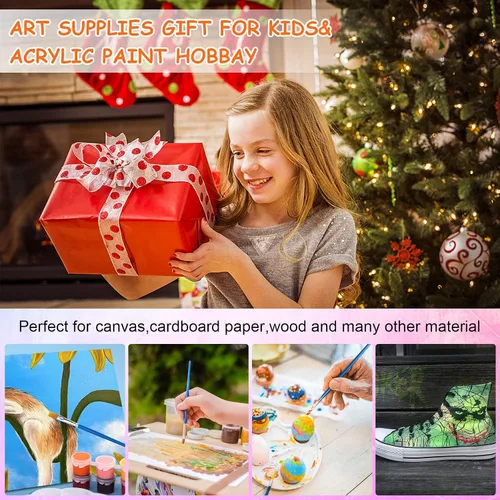Miniatura 4 de Juego de 2 mini pintura acrílica, 12 colores, tiras de pintura acrílica para adultos, kit de pintura de 28 piezas, almacenamiento de tiras