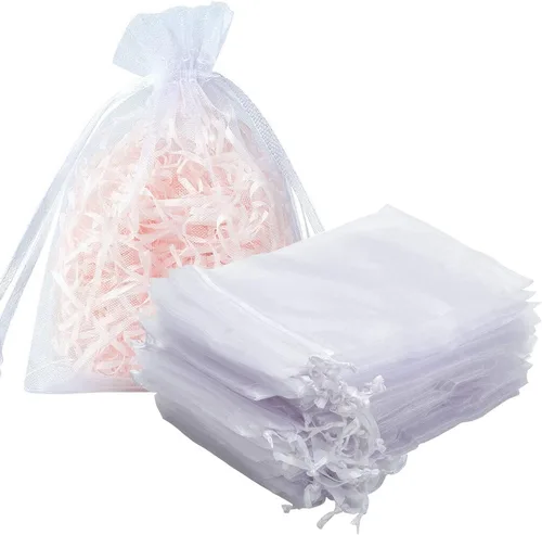 Miniatura 51 de Bolsas de Regalo de Organza 100 Piezas con Cordón 4x6 pulgadas Azul Marino para Baby Shower, Cumpleaños de Niña, Recuerdos de Fiesta, Boda