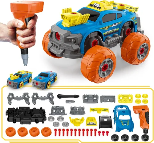 Miniatura 15 de Pup Go 3 en 1 Coche de Construcción para Niños de 3 años en adelante, Coche para Desmontar con Taladro Eléctrico, Camión de Juguete de Construcción