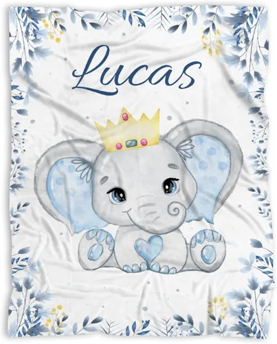 Miniatura 48 de Manta de bebé personalizada con nombre, manta personalizada con nombre de elefante, regalos para recién nacidos, mantas súper suaves para cama
