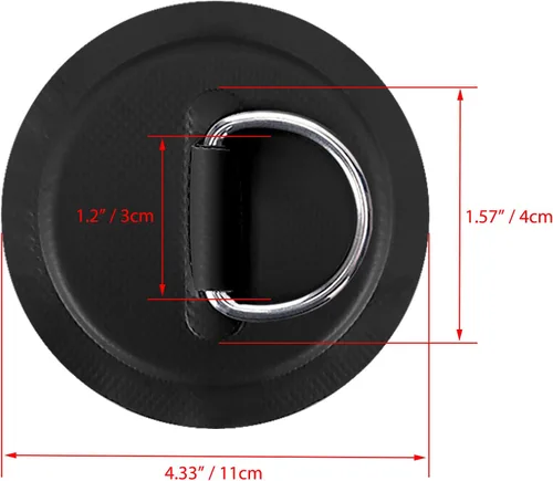 Miniatura 2 de TOBWOLF 6 Pack Stainless Steel D-Ring Patch for Inflatable Boat Kayak Dinghy SUP, D-Ring PVC Patch Stand-Up Paddleboard Canoe Rafting Accessories