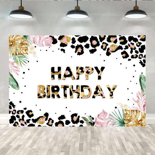 Lofaris Hppy Birthday Wild Bakcdrop One Two Wild Safari - Decoración de fiesta temática de safari 1er 2do fondo para niños, estampado floral,