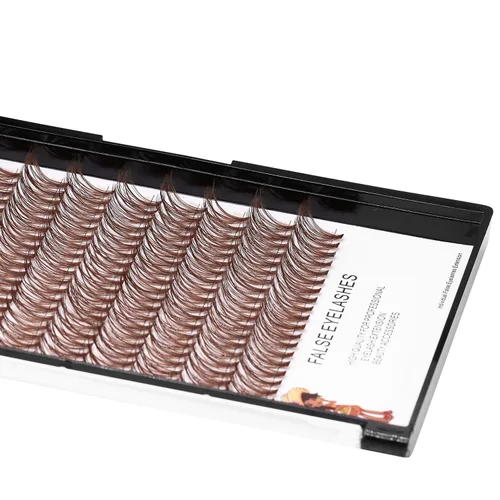 Miniatura 6 de Bandeja grande de 0.39 a 0.78 pulgadas para elegir 20 raíces, extensiones de pestañas de ojos de color marrón, pestañas postizas individuales