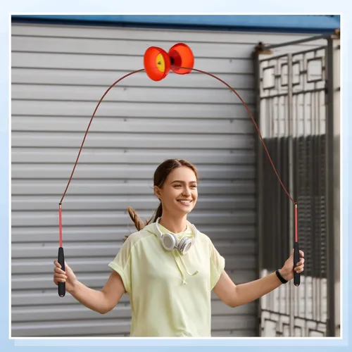 Miniatura 5 de Lenwen Juego de 3 diábolos chinos Yoyo, 5 rodamientos Pro Diábolos (5 pulgadas) con palos de mano y cuerdas de aleación de aluminio, juguete