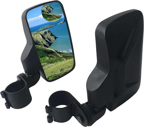Miniatura 2 de Motobiker Espejos laterales UTV para jaula antivuelco de 1.75 pulgadas compatible con Polaris RZR 570 800 900 1000 XP/Polaris Ranger 400 500 700