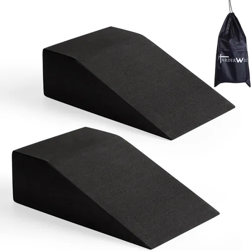 Miniatura 11 de Yoga Foam Wedge Blocks (Pair), Calf Raise Block, Calf Stretcher, Yoga Wrist Support, Balance, Pushup, Fitness, Pilates, Heel Stretcher, Squat Wedge