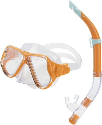 Hawaii Divers Manta Ray Adult Snorkel Set - Tempered Glass Snorkeling Mask, One Size, Silicone Mouthpiece Snorkeling Gear, Quick-Release Buckle,