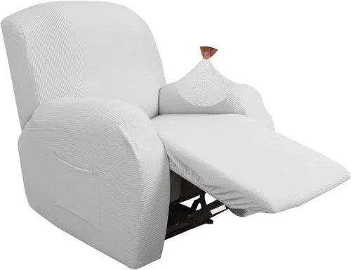 Miniatura 11 de JIVINER Fundas súper elásticas para sillas reclinables, de elastano, suave, con bolsillos, protector de muebles reclinables
