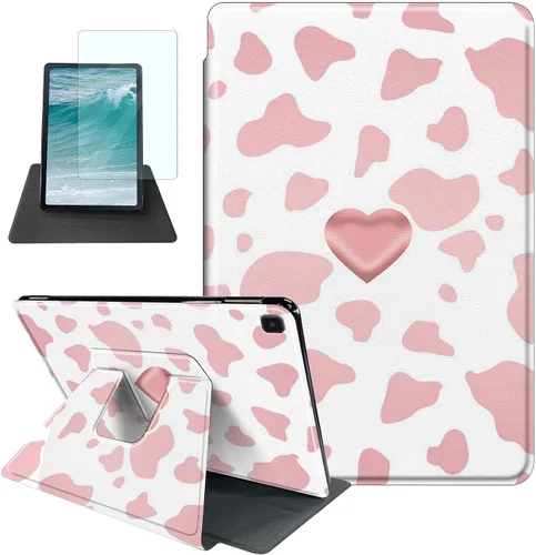 Miniatura 35 de Rossy Funda para Samsung Galaxy Tab A7 Lite de 8.7 pulgadas 2021 (SM-T220/T225/T227) + protector de pantalla giratorio de 360 grados con soporte