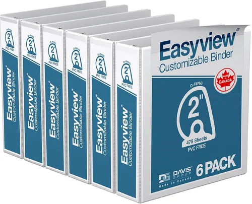 Miniatura 31 de Easyview - Carpetas prémium de 3 anillas con cubiertas transparentes y anillos en D, carpetas para escuela u oficina, 5 pulgadas, paquete de 4