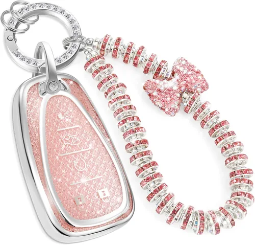 Miniatura 53 de Funda para llavero Buick con llavero de pulsera de circonita de moda, diseño de diamantes encantadores funda suave para Avenir Envision Encore Chevy