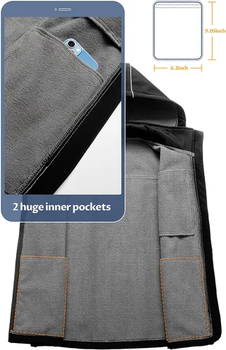 Miniatura 3 de CREATMO US Chaleco Softshell ligero para mujer, chaqueta cortavientos sin mangas con capucha extraíble