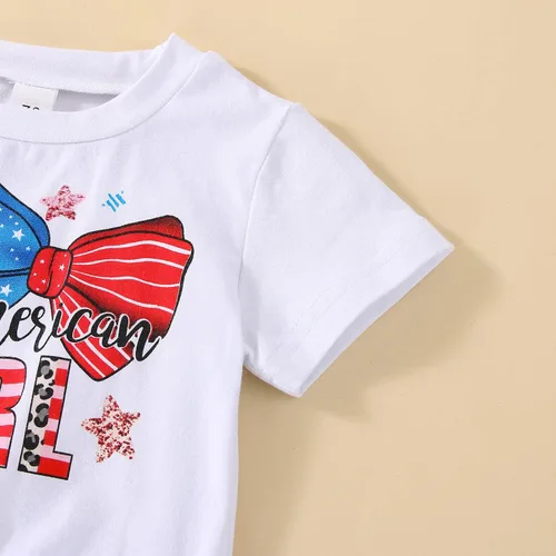 Miniatura 3 de Traje para bebé niña del 4 de julio, ropa para el Día de los Caídos con borlas, camiseta con bandera