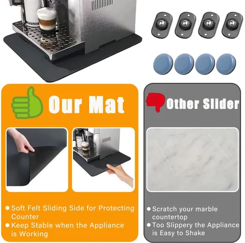 Miniatura 5 de Deslizadores de electrodomésticos de cocina, rotación de 360 grados moviéndose en el mostrador, deslizador de electrodoméstico cortado para ajustar