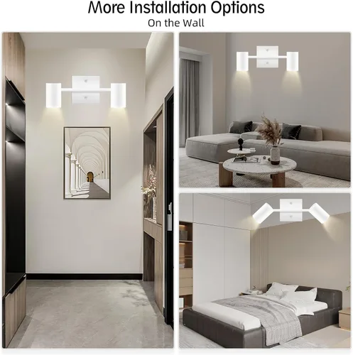 Miniatura 5 de BoostArea Kit de iluminación de pista de 2 luces, iluminación de pista LED con zócalo GU10, cabezales de luz flexiblemente giratorios, modernas