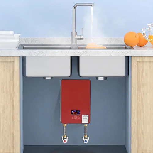 Miniatura 4 de Calentador de agua instantáneo sin tanque de 6500 W, calentador de agua eléctrico para debajo del fregadero con pantalla LED, calor rápido de 3