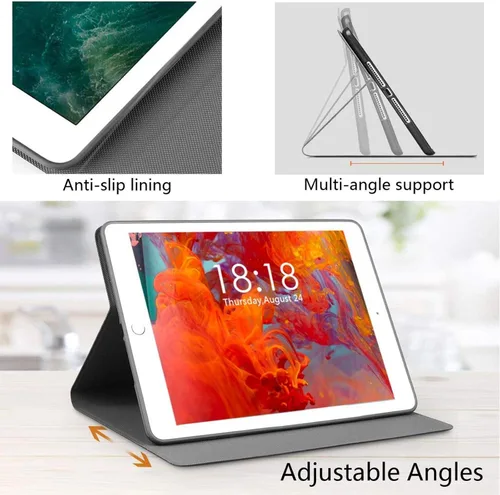 Miniatura 5 de Funda de flamenco rosa para iPad de 10.2 pulgadas, iPad 7ª/8ª/9ª generación, funda de piel sintética premium, con función de encendido automático a
