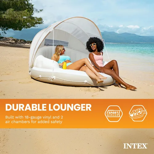 Miniatura 4 de INTEX 58292EP Canopy Island Flotador inflable para piscina: cómoda superficie de descanso - portavasos integrados - Parasol desmontable - Capacidad