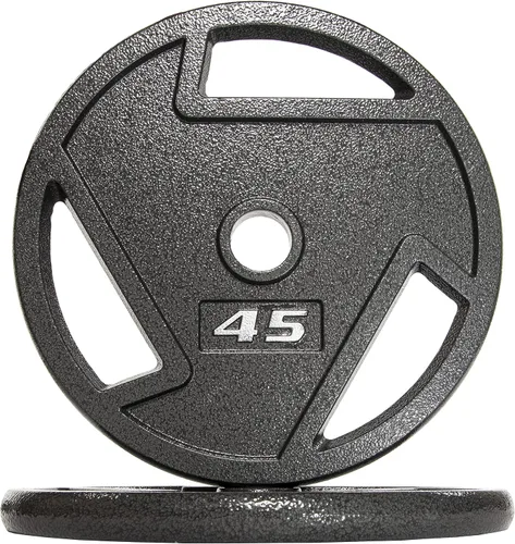 Miniatura 35 de Signature Fitness Olympic - Placa de pesas de hierro fundido de 2 pulgadas para entrenamiento de fuerza y levantamiento de pesas, varios tamaños