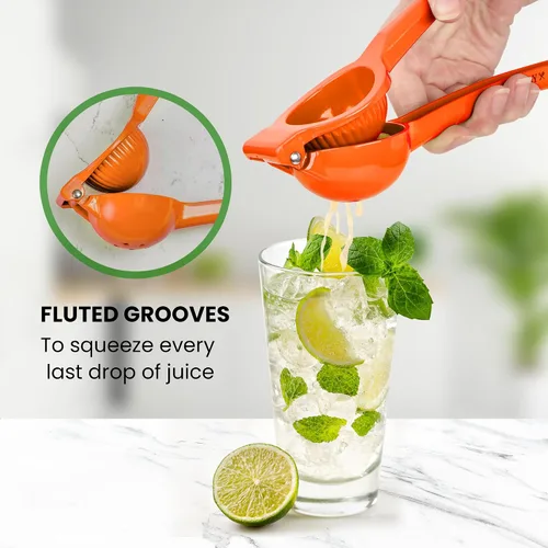 Miniatura 5 de Hydration Nation Exprimidor de naranjas – Exprimidor de cítricos de metal de un solo tazón extrae naranjas en segundos – Exprimidor manual fácil