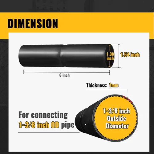 Miniatura 2 de VIVIDA 1-3/8" manga superior negra para riel superior, conector de riel superior de la cerca de la alambrada, para tubo de diámetro exterior