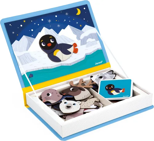 Miniatura 7 de Janod MagnetiBook - Juego magnético de 41 piezas para mezclar y combinar animales, juego creativo, mejora las habilidades motoras, desarrolla