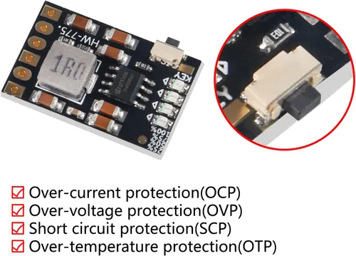 Miniatura 2 de 10 unids 2A 5V descarga de carga módulo integrado 3.7 V 4.2 V batería de litio Boost protección de energía móvil DIY módulo de placa PCB electrónico