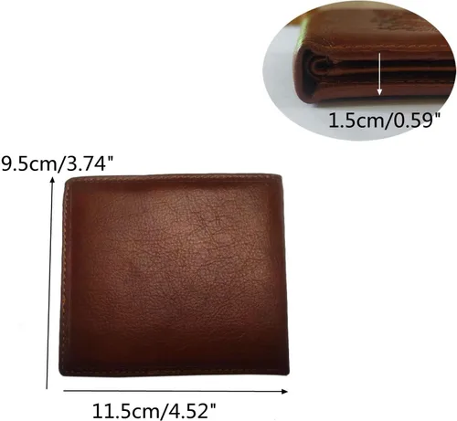 Miniatura 69 de Hombres Cool Eagle Wolf Caballo Totem Cuero Vaca Vertical Cartera Cremallera Multi-tarjeta Titular, Tótem de caballo, Minimalista