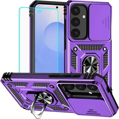 Miniatura 42 de HNHYGETE Funda para Samsung A13 5G, Galaxy A13 5G con protector de pantalla, soporte giratorio de grado militar de 360° (resistente), fundas Negro