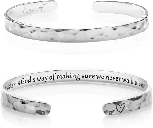 Miniatura 37 de Carviell Pulseras grabadas para mujer, inspiradoras, amistad, amor, mamá, hija, hermana, cristiana, graduación, conmemoración y regalos de boda, más