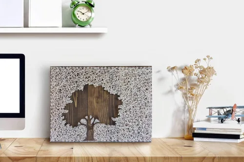 Miniatura 7 de String of the Art Kit de arte de cuerda de árbol de roble, hecho en Estados Unidos, kit de manualidades para adultos, madera de pino teñida