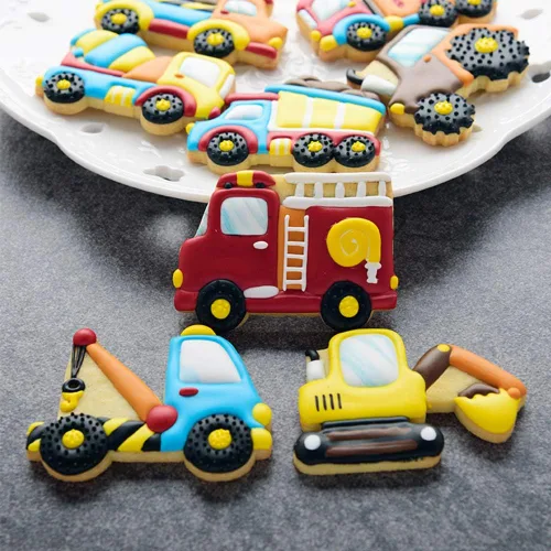 Miniatura 4 de Cortadores de galletas de transporte/vehículos con plantillas de galletas a juego, juego de 16-8 cortadores de galletas y 8 plantillas, incluye