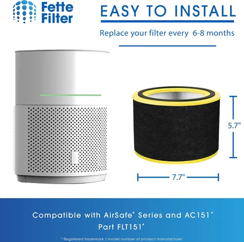 Miniatura 3 de Fette Filter - FLT151 Filtro de repuesto True Hepa H13 V compatible con GermGuardian para modelos AC3000, AC151, AP3151, AC3000W, AC3000, AC151W