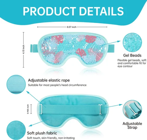 Miniatura 6 de Máscara refrescante para ojos fríos, máscara de compresión para ojos hinchados, reutilizable para ojos hinchados, gel de hielo para ojos cansados