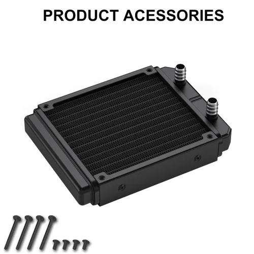Miniatura 6 de Clyxgs Radiador de refrigeración por agua, radiador intercambiador de calor de aluminio de 12 tubos con tubo para PC CPU, computadora, sistema de 12