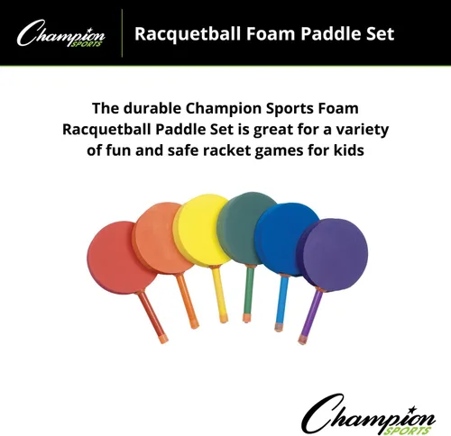 Miniatura 2 de Champion Sports Plastic & Foam Racket Sets – Durable, Lightweight Paddles for Youth Play & PE, Paddleball, Racquetball