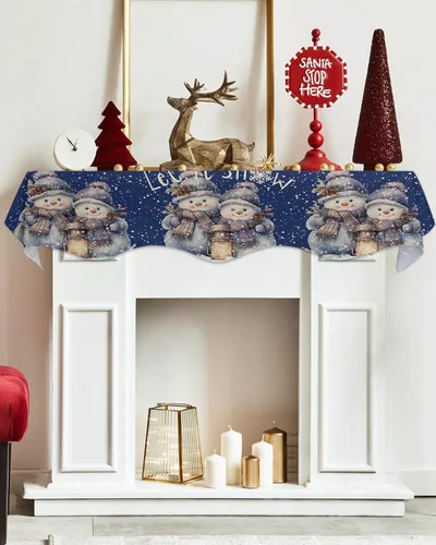 Miniatura 5 de Funda para bufanda de chimenea de muñeco de nieve de invierno, para Navidad, Halloween, Acción de Gracias, otoño, decoración de interiores, Navidad