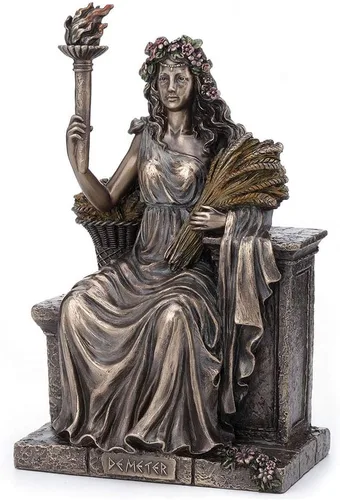 Miniatura 3 de Veronese Design Estatua de bronce antiguo de la diosa griega romana de la agricultura de 9 pulgadas con acabado de bronce antiguo