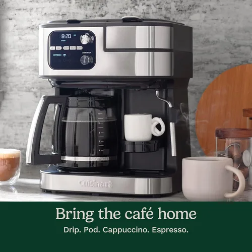 Miniatura 4 de Cuisinart Coffee Center Barista Bar - Cafetera 4 en 1, compatible con cápsulas de una sola porción, cafetera, tres tamaños de preparación, Negro