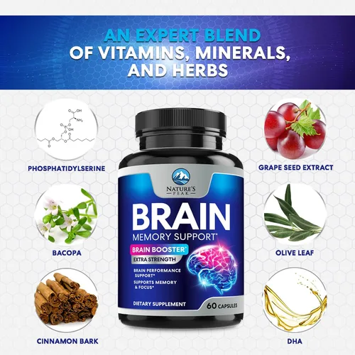 Miniatura 7 de Suplemento de Memoria Cerebral - Nootrópicos de Fuerza 3X para Concentración, Claridad y Apoyo del Enfoque - Vitaminas Cognitivas para la Salud