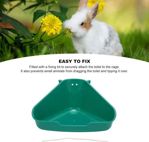 Miniatura 5 de Bandeja de arena de esquina, caja de arena para conejos, inodoro para mascotas, entrenador para hurones, conejos, chinchillas, ratas, conejillos