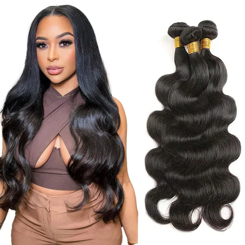 Miniatura 27 de Color 30 paquetes de cabello humano marrón onda del cuerpo paquetes 8 10 12 pulgadas brasileño virgen Remy extensiones de cabello humano doble trama