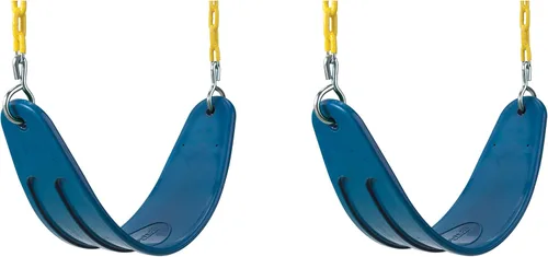 Swing-N-Slide WS 4771 - Juego de asiento de columpio de alta resistencia para exteriores con cadenas revestidas y eslabones rápidos, color azul,