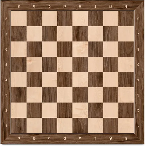Miniatura 2 de A&A Tablero de ajedrez profesional de madera de 21.25 pulgadas, con incrustaciones de nogal y arce, cuadrados de 2.25 pulgadas con notación Nuez